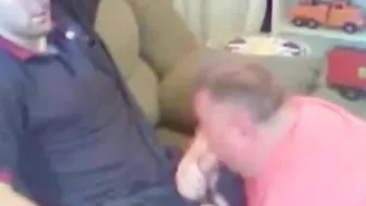 Amateur bear stud gets a sloppy blowjob from a hungry cocksucker