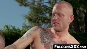 Studs enjoy intense oral foreplay before a wild raw threeway