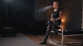 Smoking in black boots 4K MP4