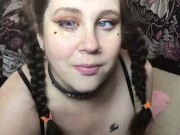 SEXY BIG TIT BBW SLOPPY THROATFUCK WITH CUM ON FACE CUM IN EYE
