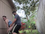Risky Fuck Behind the Shed in the Backyard!