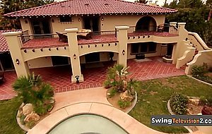 Swinger wife with a transexual face loves the swinging life