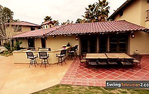 Swinger wife with a transexual face loves the swinging life