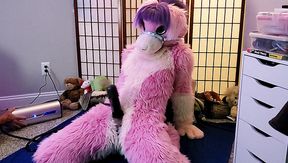 Furry TS uses masturbatory toy on a cock - Amateur Solo