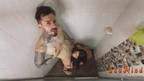 taking a shower with a tranny