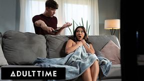 Kimmy Kimm gets rocked by roommate's massive dong, her moans drown out any resistance!