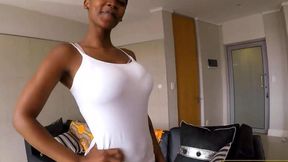 African hottie with gorgeous big boobs fucks agent at fake casting
