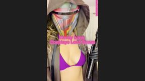 5 min Nerdy Luna play Lady Revan and strips and stretches her ass with her butt plug and the plays with her pussy with of course gloves (Wearing: Cap robe, Lord Revan Star Wars Helmet Mask, Bikini, Latex gloves)