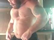 Big Bodybuilder Flexing In Shed OnlyfansBeefBeast