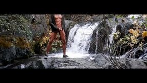 Amateur Gay Jerks Off By Stunning Waterfall In Outdoor Masturbation Fantasy