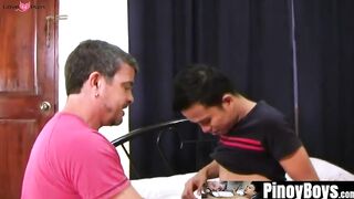 PinoyBoys.com - Smooth twink gets bareback ass stretched hard by horny mature stepdad
