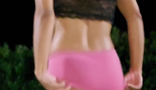Sexy Pink micro skirt in public no panties