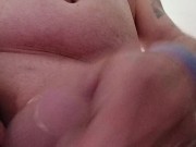 Quick stroke uncut cumshot pov