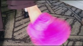 Goddess Dazzle pink slippers dangling