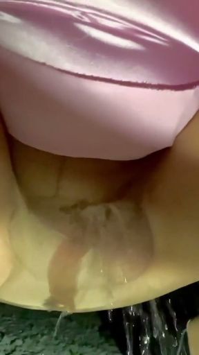 Sissy peeing in her pantyhose outside   Clip 1