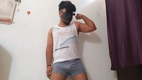 Desi Tamil boy showing cock and cumshot video