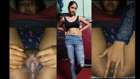18+ Cute Indian Girl Fingering Wet  Hairy Pusssy Desi Village Teen