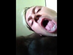 Amateur White Guy Sucks a Big Black Cock