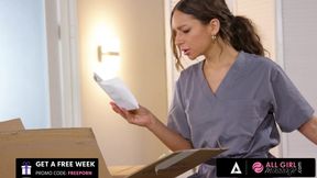 ALL GIRL MASSAGE - Perfect Casey Calvert Gets A Bolster Massage By Her Cute Masseuse April Olsen