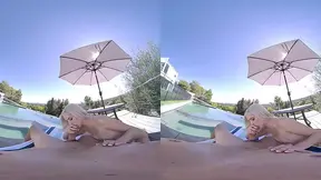 Kiara Cole tans and sucks rod in VR