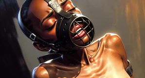 Skinny African Girl in Bondage - Desperate for Big Cock Inside Her