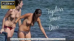 Topless Swim Duo - BeachJerk