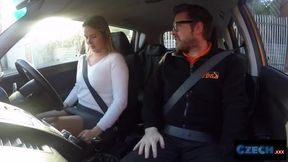 Czech Beauty with Curves Gets Wild During Driving Lesson in the UK - Unforgettable Experience!