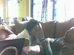 Wife has fun sucking her husband's massive black cock