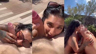 Horny couple fucks on terrace after foursome revealed big cocks and tongues