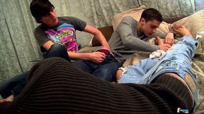 Threesome Foot Fun for Horny Boys