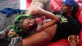 2headed split tongue anal slut trixxiemorella interrupted my quiet evening