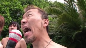 Group sex session with summer girls by the pool