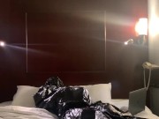 SELF BONDAGE BREATHPLAY IN PLASTIC BAG CUM
