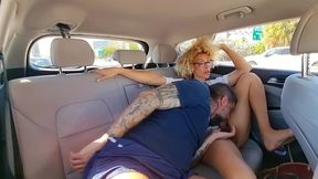 danny northwood gives cindy too much a blowjob in the back of a taxi in miami.