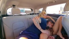 danny northwood gives cindy too much a blowjob in the back of a taxi in miami.