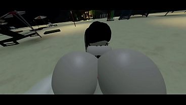 Teen girl shows off her round ass in Roblox game