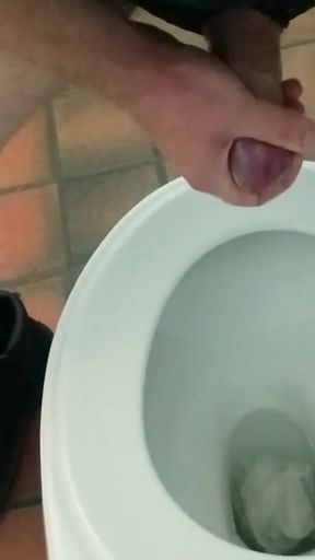 Captivating moment from "Edging My Tranny Cock and Cum In Public Toilet"