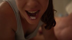 Thick ass Stepmom Gets Mouthful of Cum