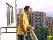 Jerking Off My Big Uncut Cock In The Balcony Did I Get Caught? Camilo Brown