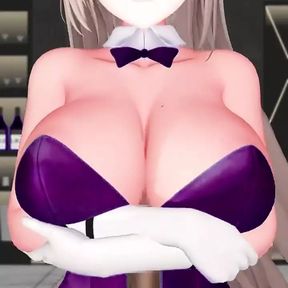 Blue Archive  Asuna Ichinose Hentai Boob Job Playboy - 6i - Dark Purple Clothes Color Edit Smixix