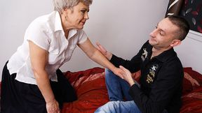 ”Lustful old woman doing her toy boy”