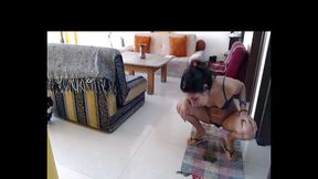Amateur pissing on the carpet