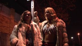 Horny cock stuck in the buttocks of these two milf women