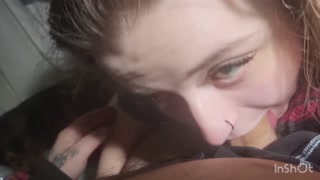 Amateur slut gets throat fucked rough!!!