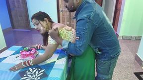 New Year Celebration Time Bhabhi Fucking Hard with Her Devar After Cake Cutting