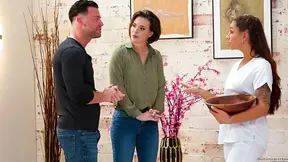 Married couple gets kinky birthday surprise when horny wife seduces their fucking masseuse during slippery threesome