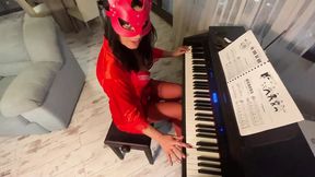 The Naughty&#x1F608; Piano Teacher Sucks And Fucks the Lucky Stud