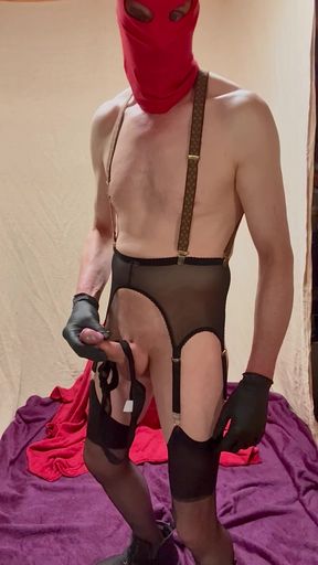 Cock With Lacy Warm Black Panties