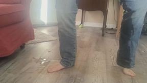 POV shy girl jeans wetting Jeans pee