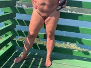 Public Masturbation on Viewing Tower - Squirting Orgasm - Amateur Horny Wife